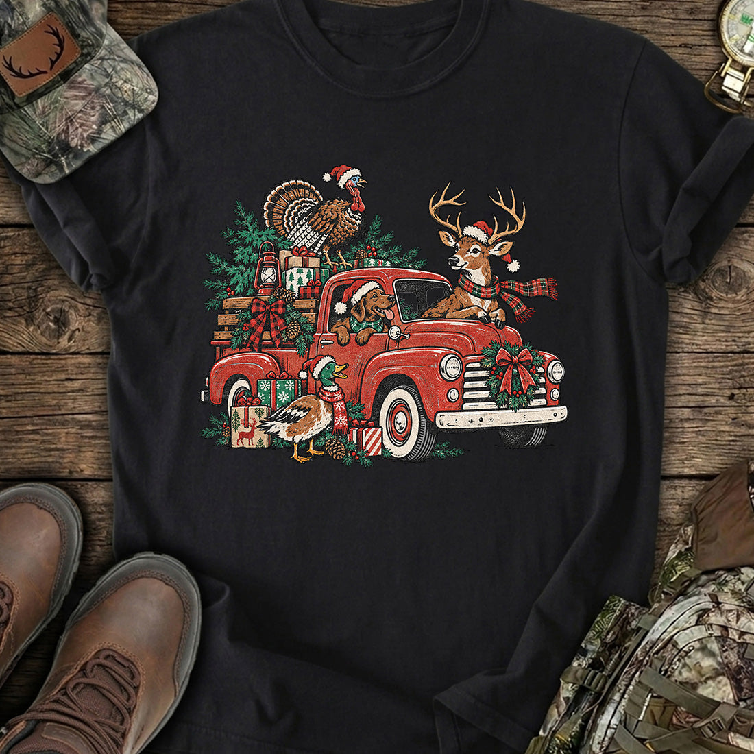 Christmas Truck Hunters T-Shirt product image 2