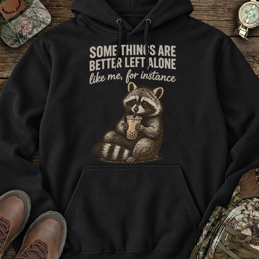 Leave Me Alone Raccoon Hoodie product image 2