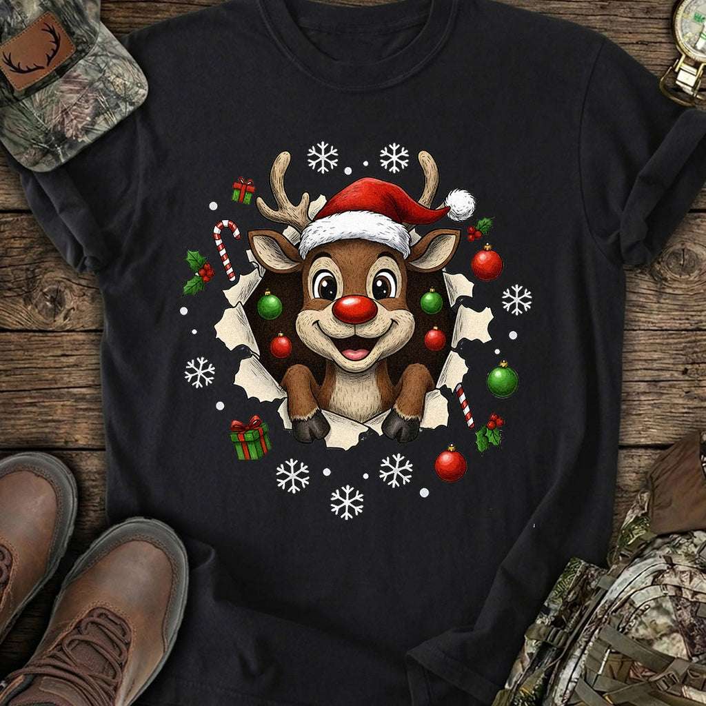 Reindeer Elf Peek T-Shirt product image 5