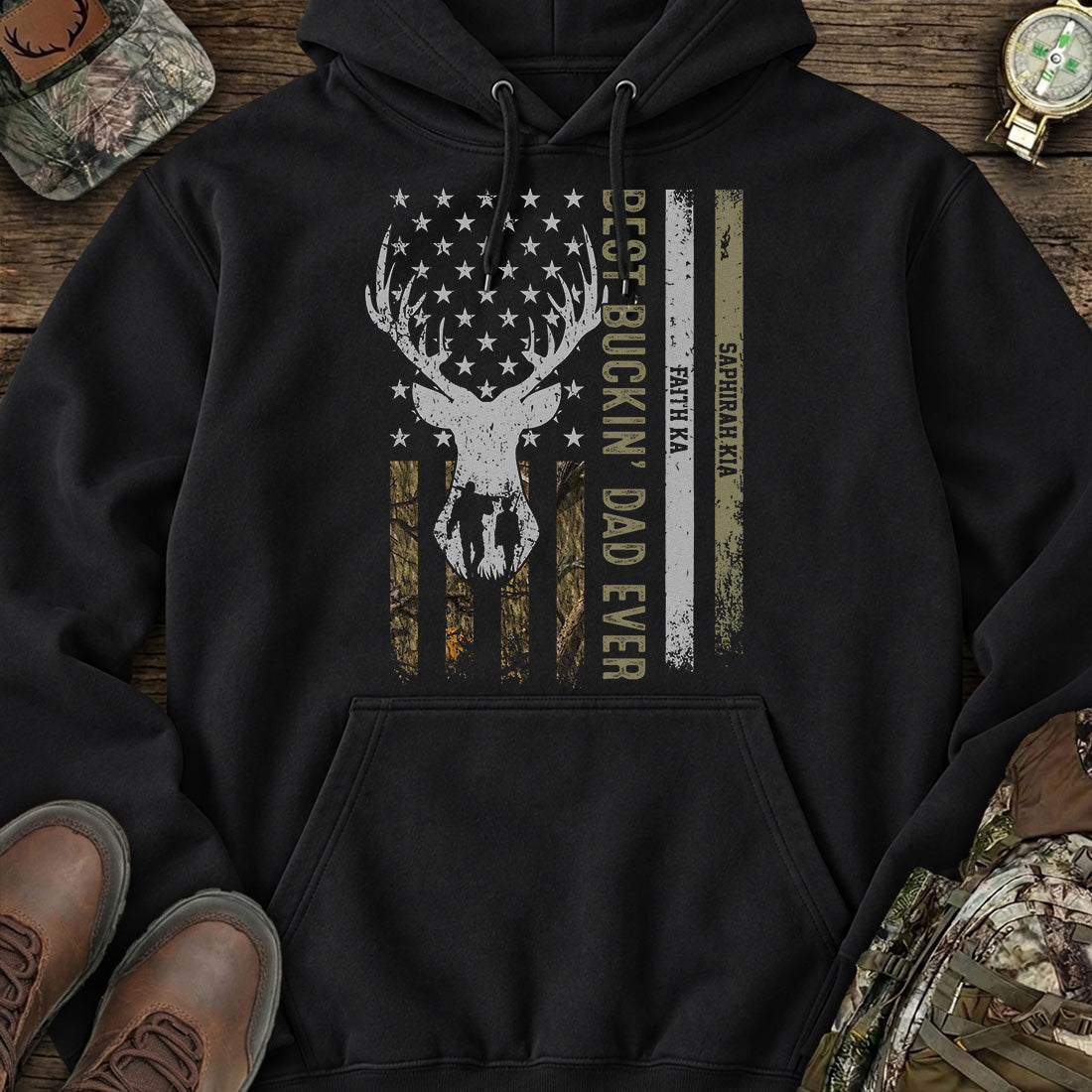 Patriotic Buck Dad Hoodie product image 1