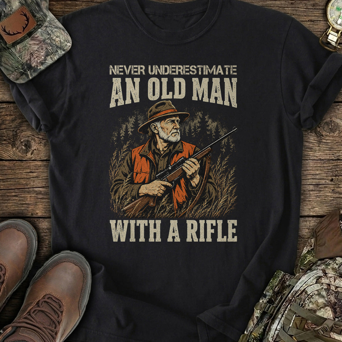 Vintage Rifle Hunter T-Shirt product image 2