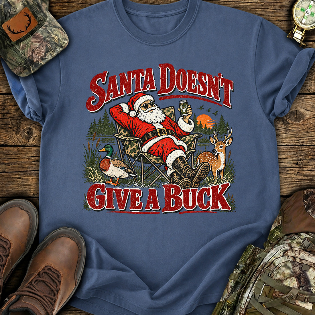 Santa's Buck-Free Xmas T-Shirt product image 3