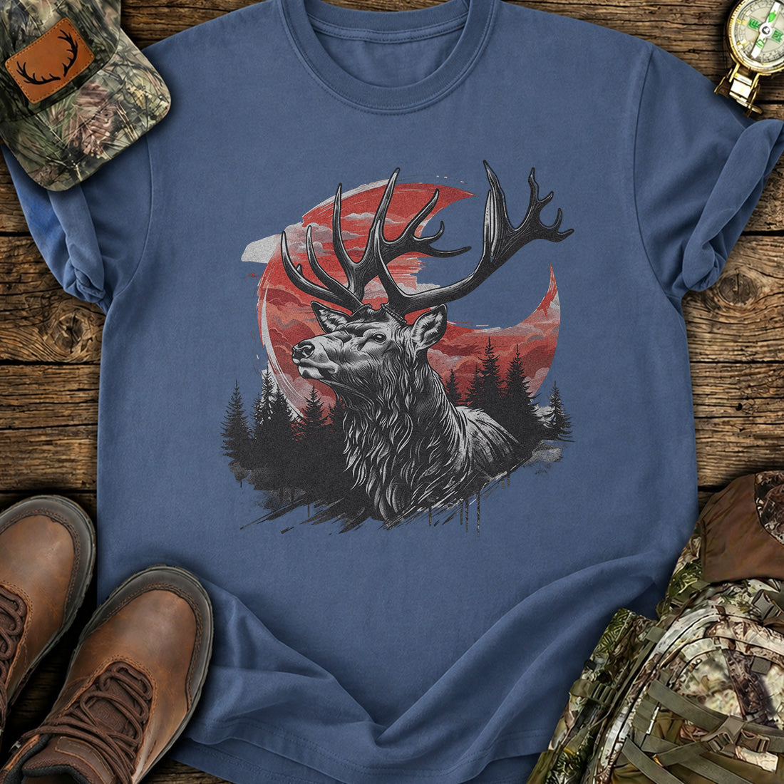 Crimson Elk Spirit T-Shirt product image 2