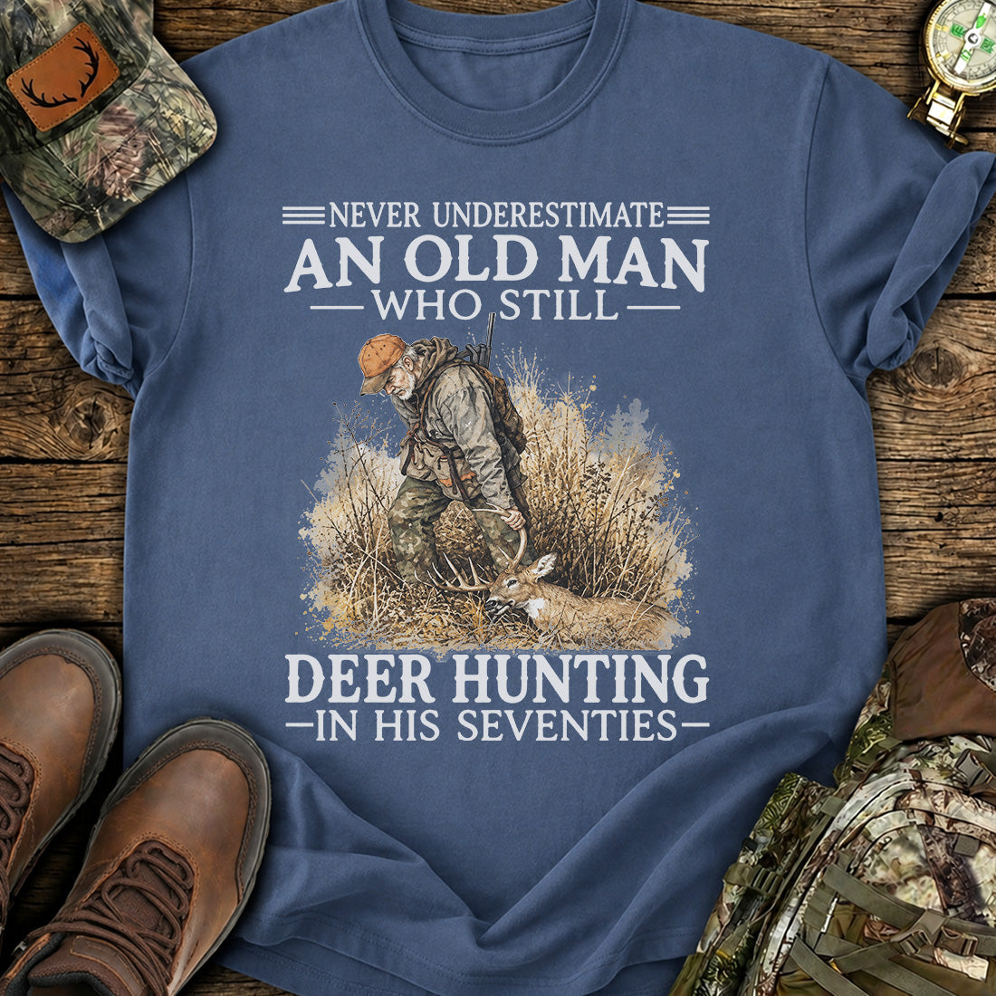 Personalized Old Man Deer Hunt T-Shirt product image 2