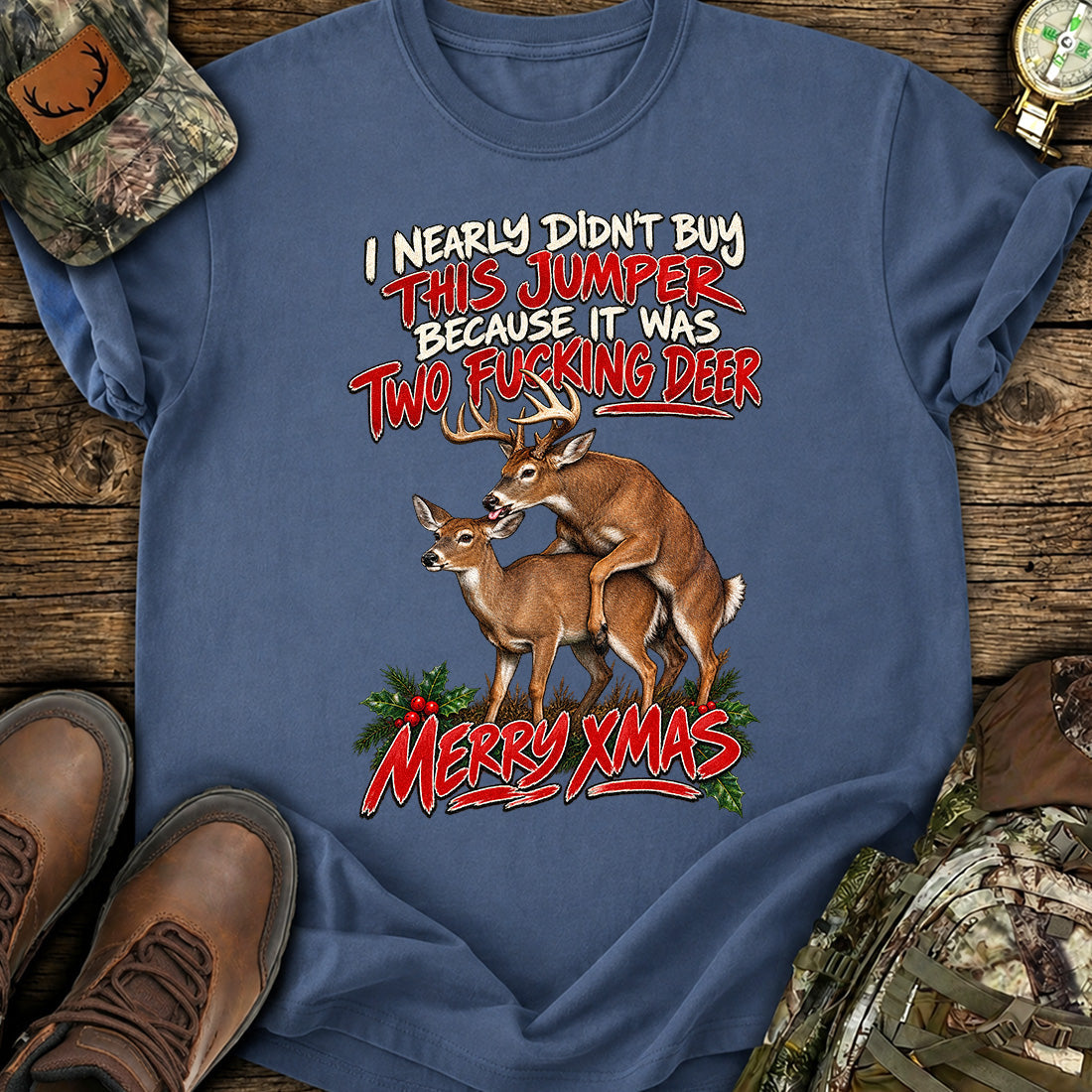 Naughty Deer Xmas T-Shirt product image 3