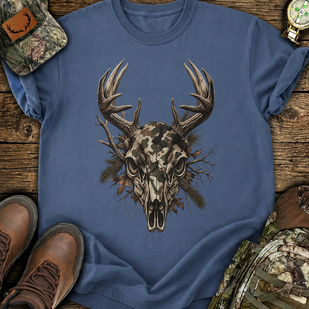 Camo Skull Buck Hunter T-Shirt product image 1