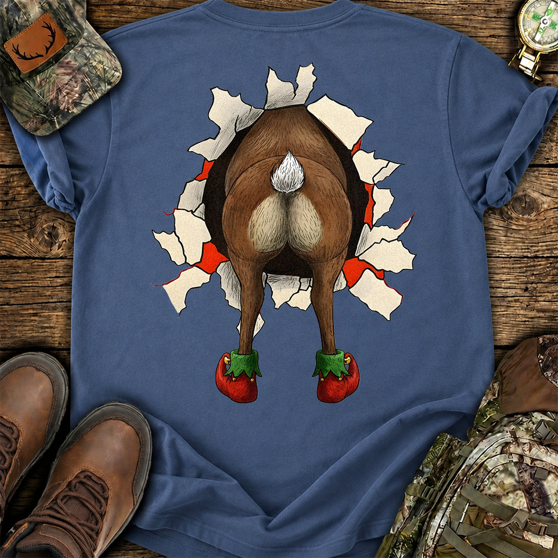 Reindeer Elf Peek T-Shirt product image 7