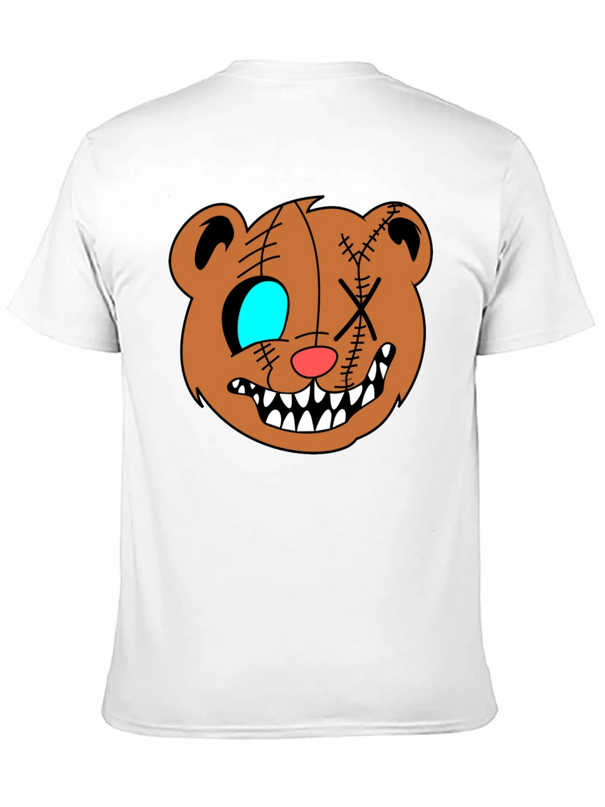 Creepy Cartoon Bear Graphic Black T-Shirt product image 10