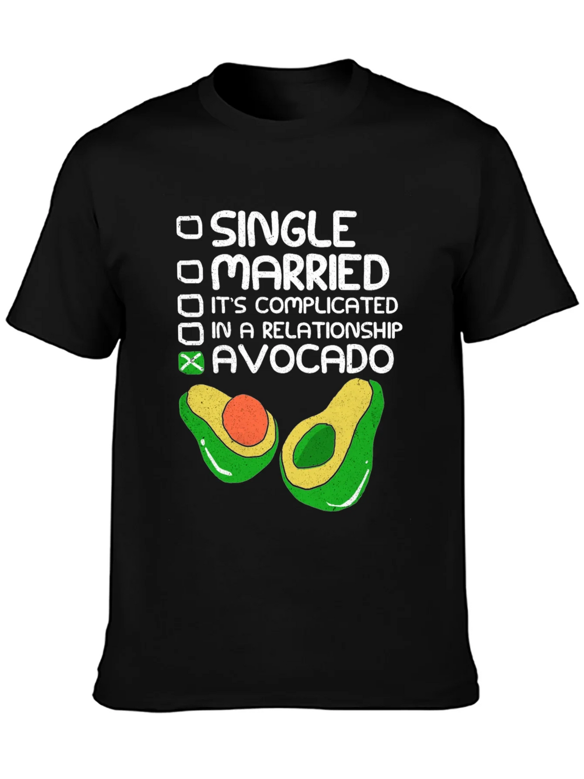 Avocado Relationship Status T-Shirt - Black Cotton Tee product image 3