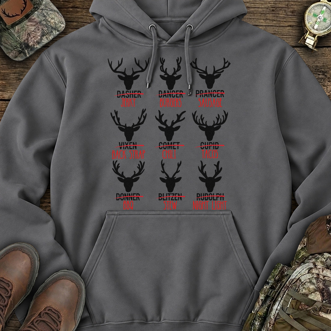 Reindeer Feast Humor Hoodie product image 1