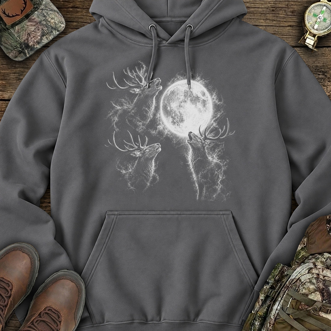 Moonlit Elk Spirit Hoodie product image 2