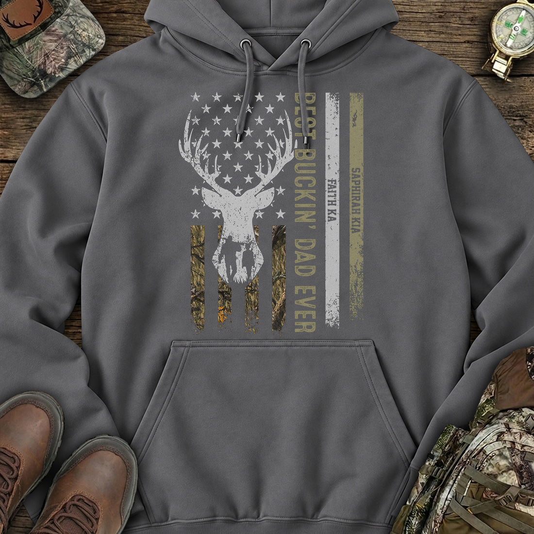 Patriotic Buck Dad Hoodie product image 2