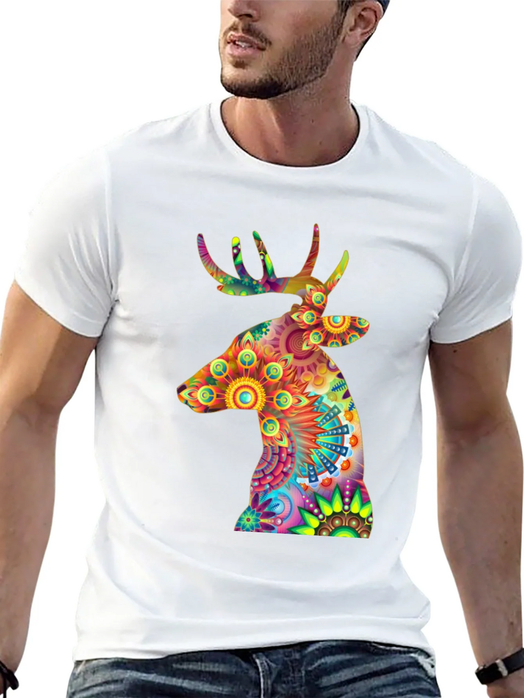 Vibrant Deer Graphic Tee - Unique Colorful Design product image 12