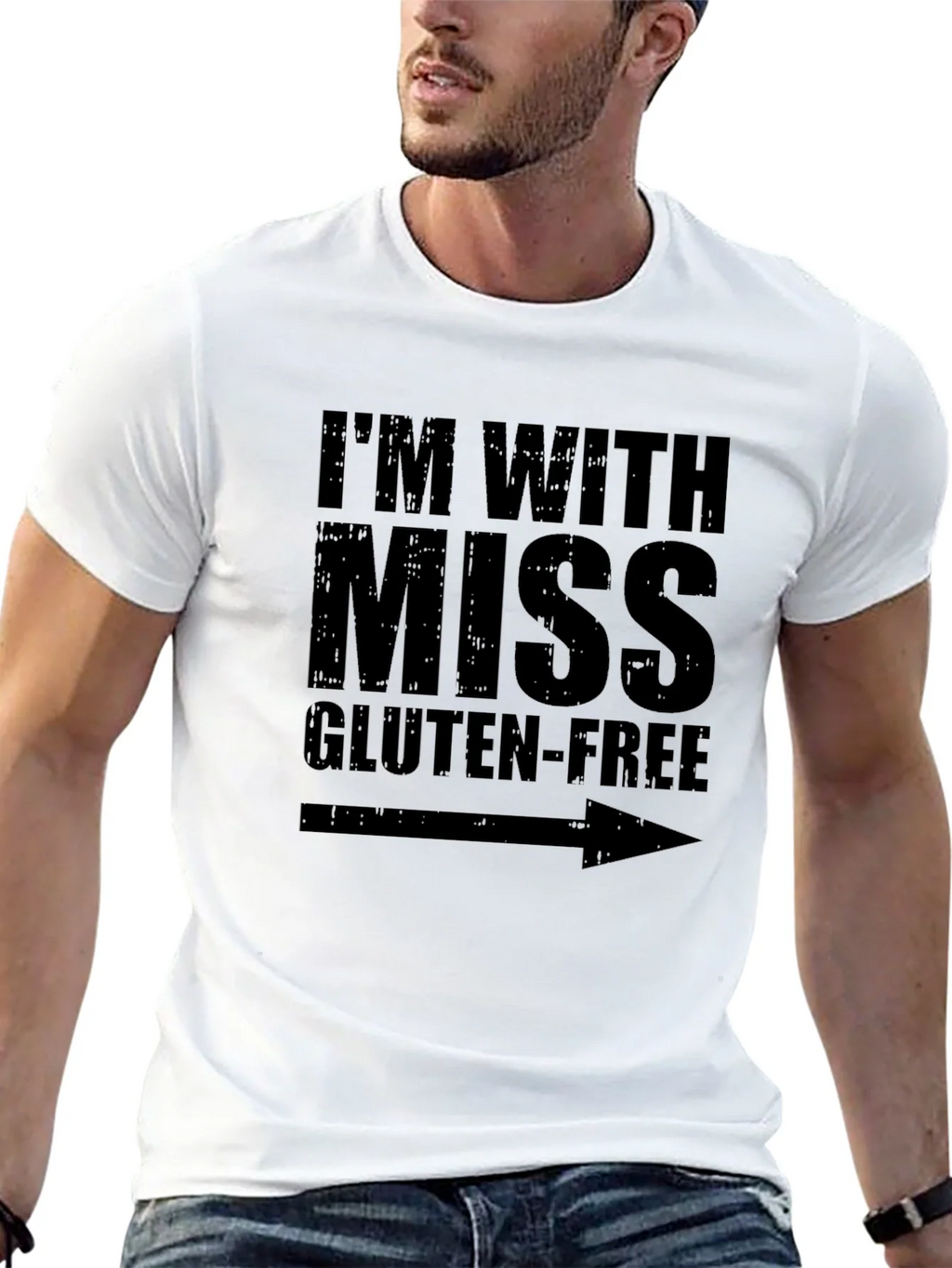 Im With Miss Gluten-Free Humor Graphic Tee product image 12