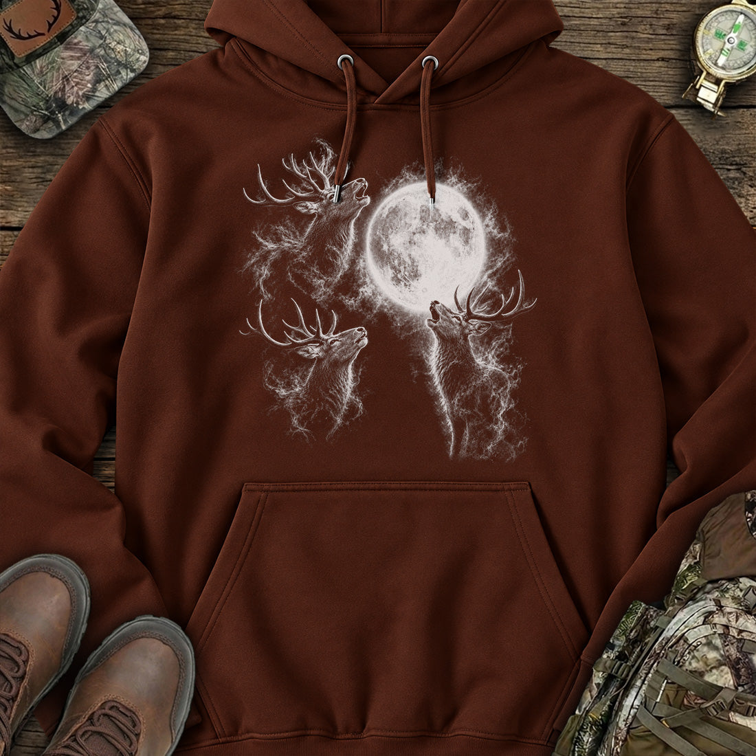 Moonlit Elk Spirit Hoodie product image 3