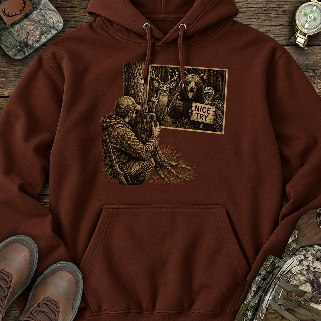 Nice Try Hunting Prank Hoodie product image 3