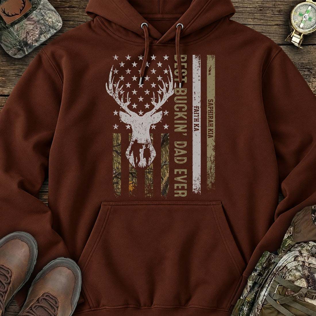 Patriotic Buck Dad Hoodie product image 3