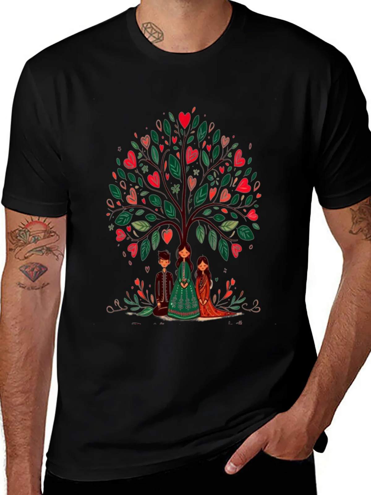 Heart Tree Graphic Tee - Whimsical Design product image 1