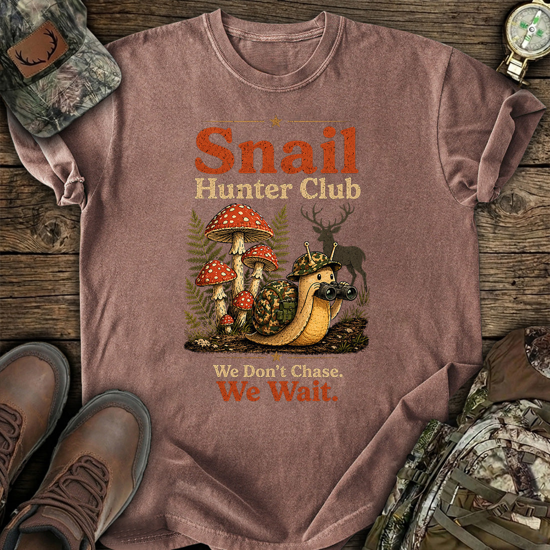 Snail Hunter Club Funny Hunting T-Shirt product image 3