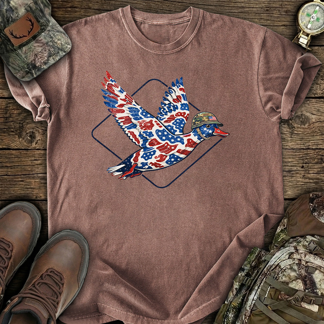 Patriotic Duck Hunting USA T-Shirt product image 7