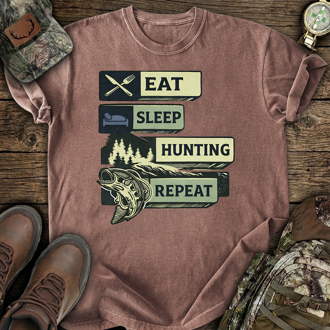 Eat Sleep Hunting Repeat T-Shirt product image 8