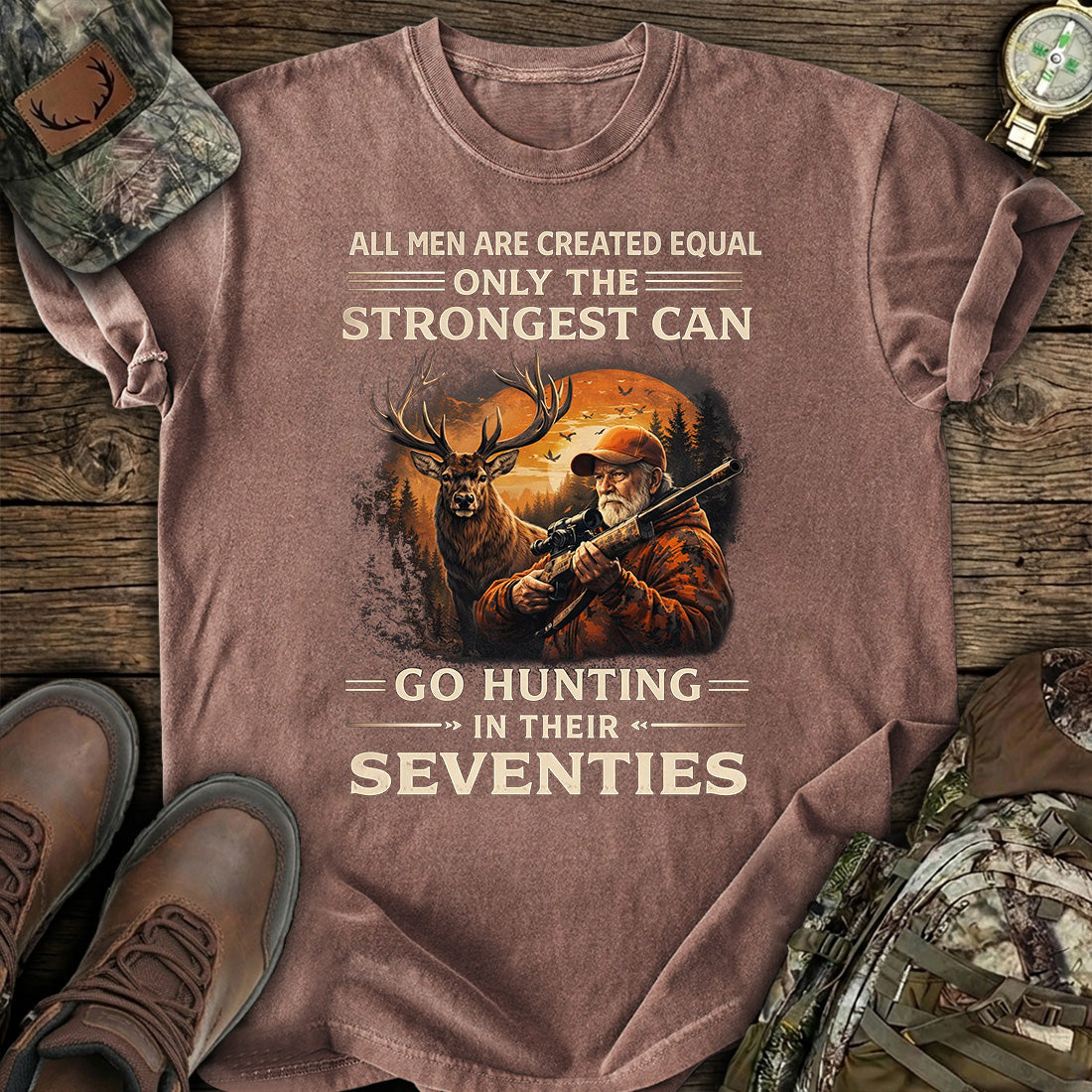 Hunting Seventies Strong Men T-Shirt product image 6