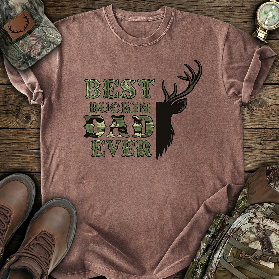 Best Buckin Dad Ever Hunting T-Shirt product image 7
