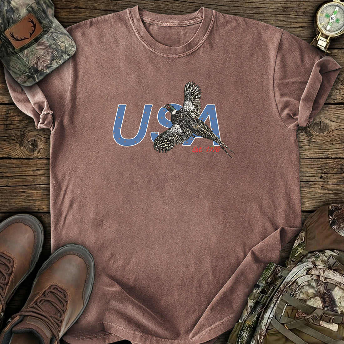 USA Pheasant Hunting T-Shirt product image 5