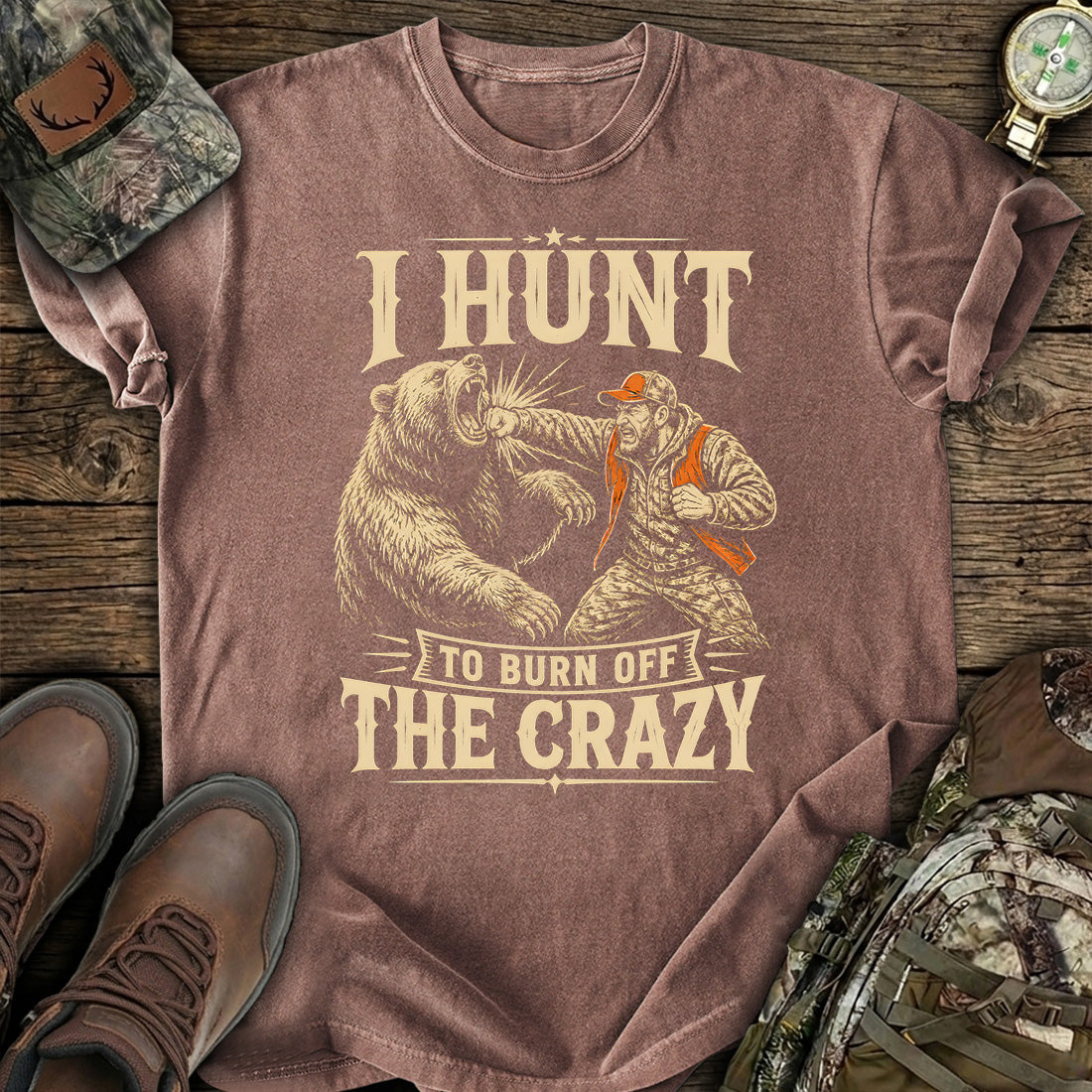 I Hunt Bear Funny T-Shirt product image 4