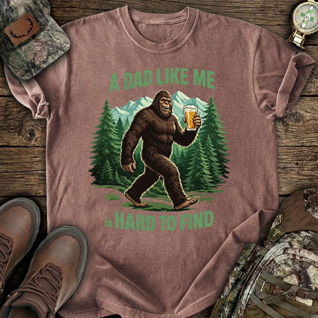 Funny Bigfoot Beer Dad T-Shirt product image 7