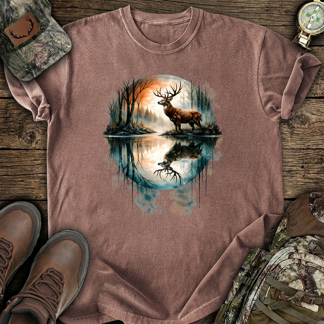 Deer Reflection Nature T-Shirt product image 4