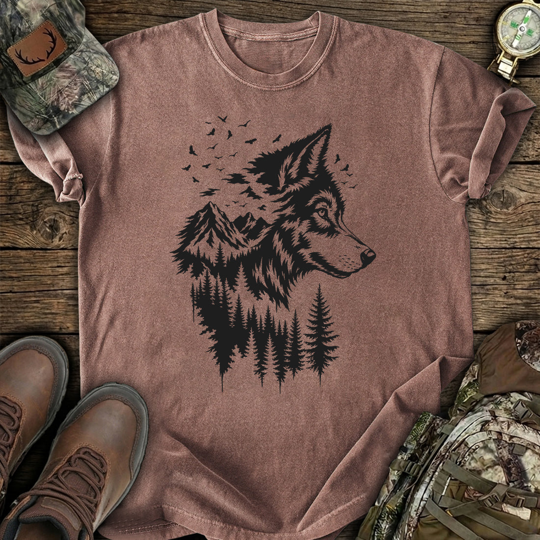 Lone Wolf Forest T-Shirt product image 4
