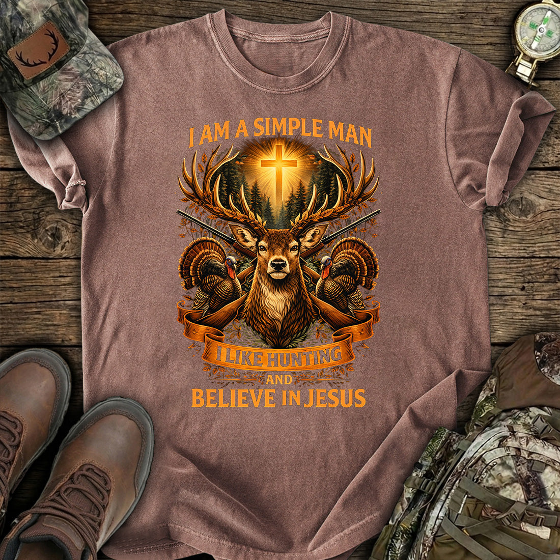 Hunting Jesus Simple Man T-Shirt product image 7