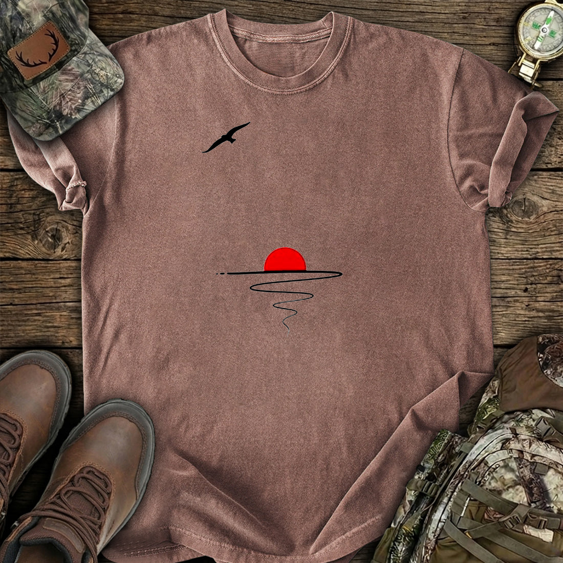 Minimal Sunset Art T-Shirt product image 5