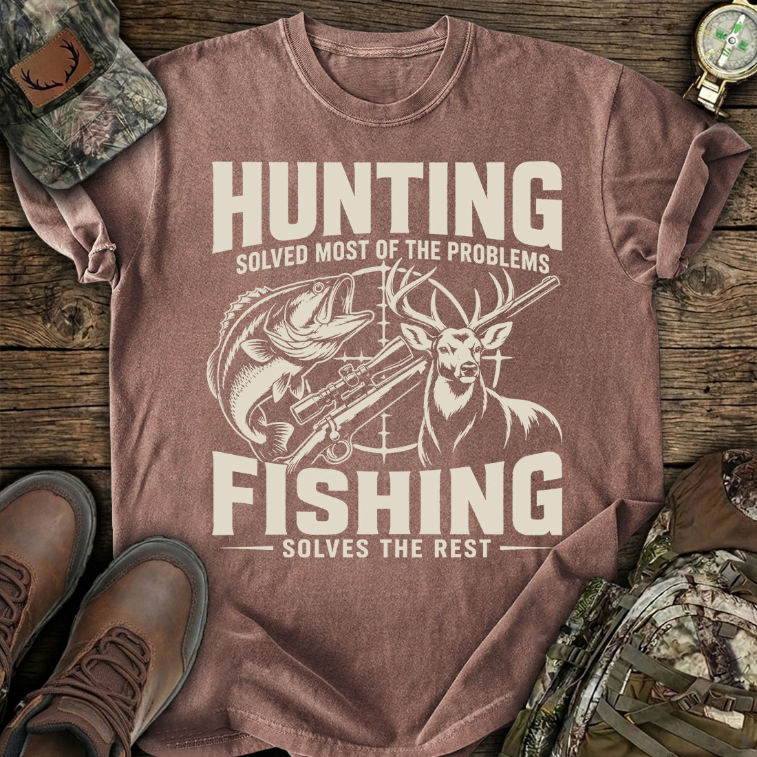 Hunting Fishing Therapy T-Shirt product image 3