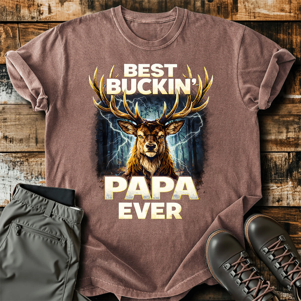 Best Buckin Papa Ever T-Shirt product image 6