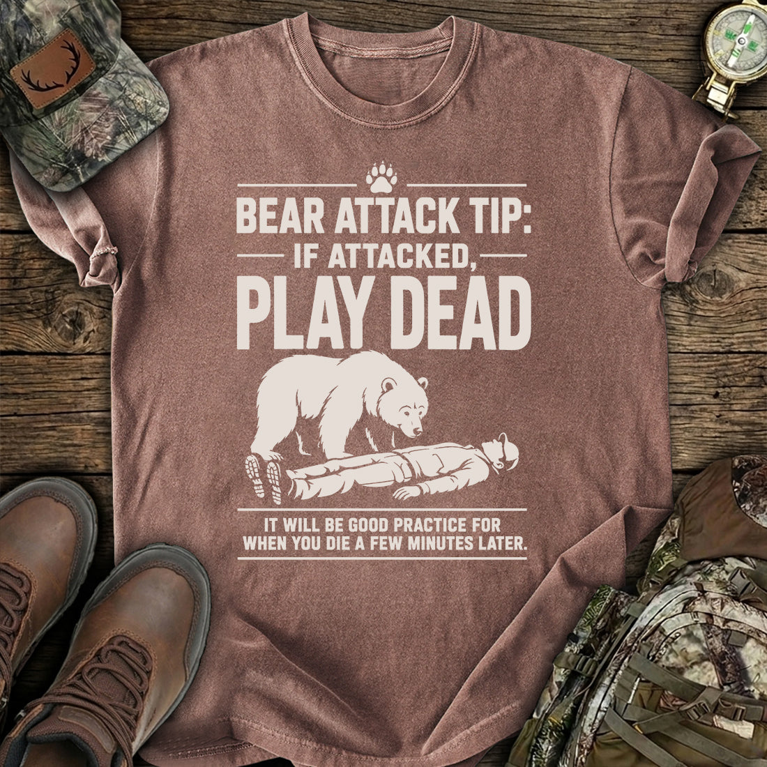 Bear Attack Humor T-Shirt product image 5
