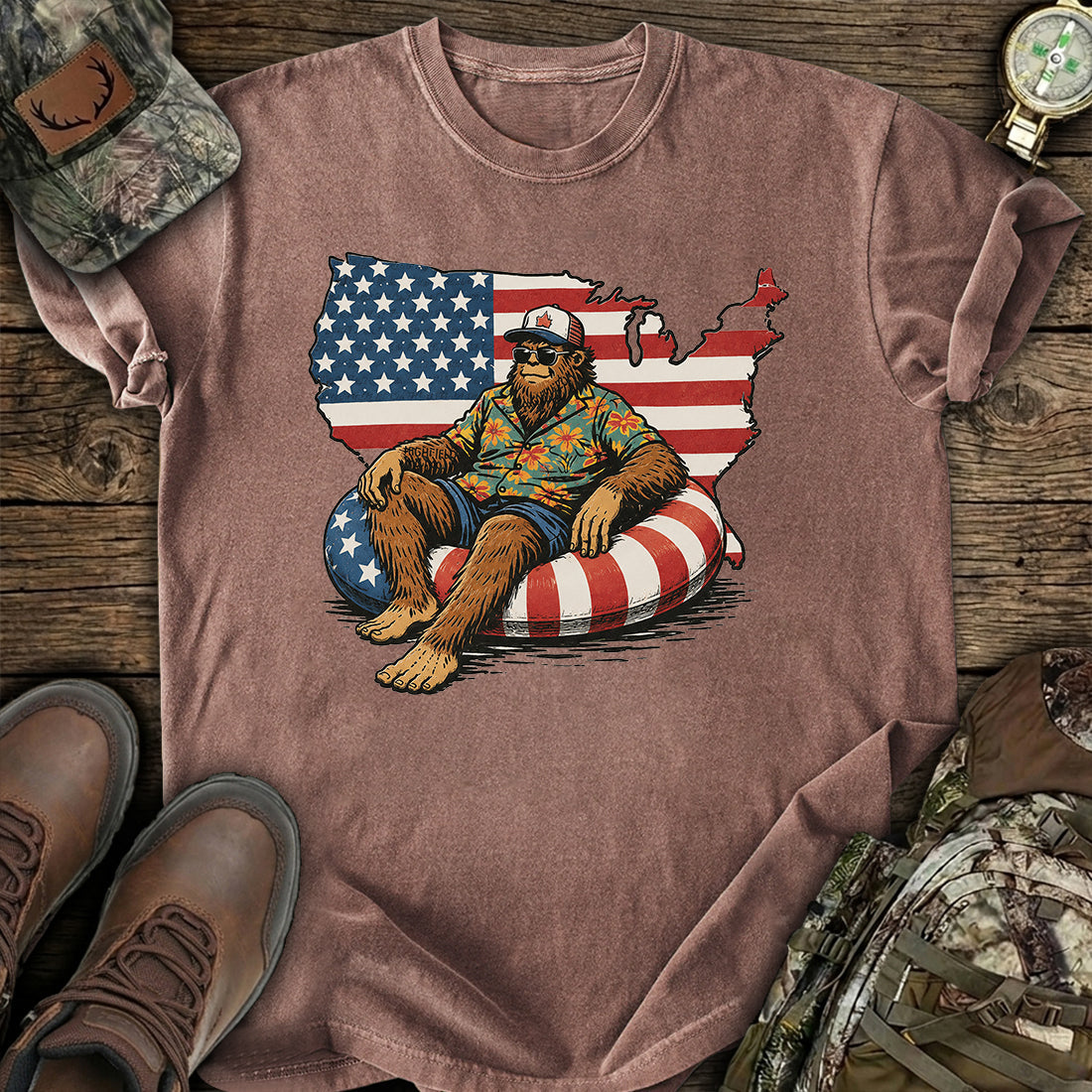 Patriotic Bigfoot T-Shirt product image 5