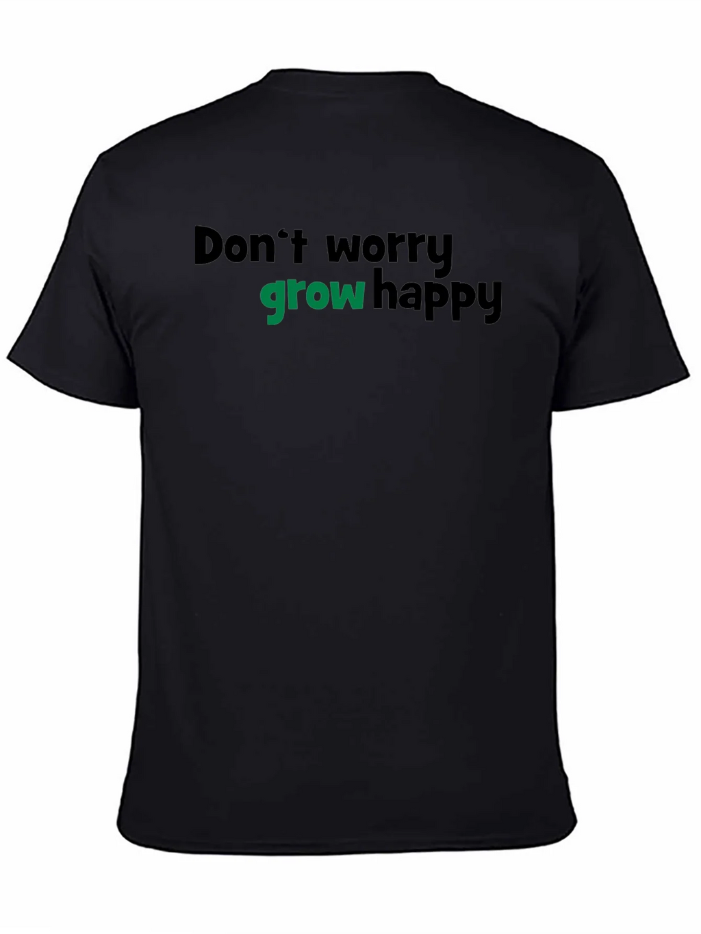 Grow Happy T-Shirt - Black Cotton Tee product image 4