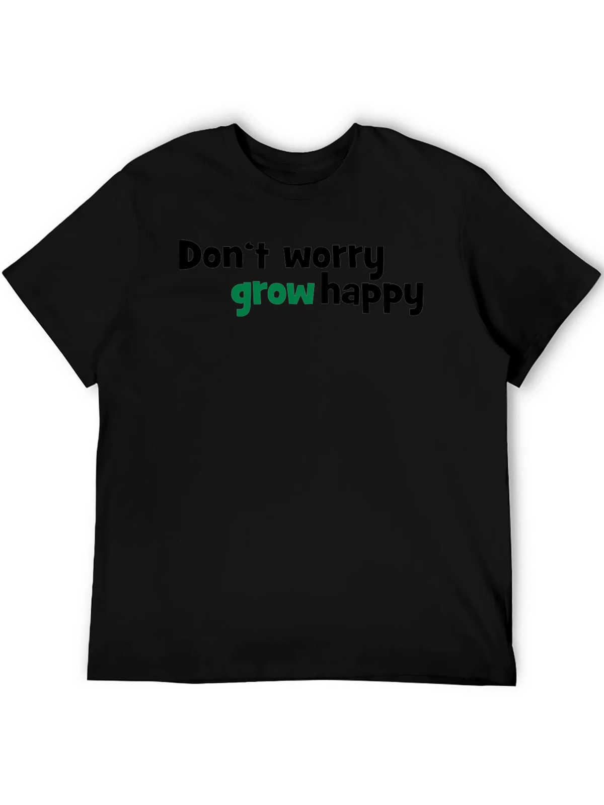 Grow Happy T-Shirt - Black Cotton Tee product image 5