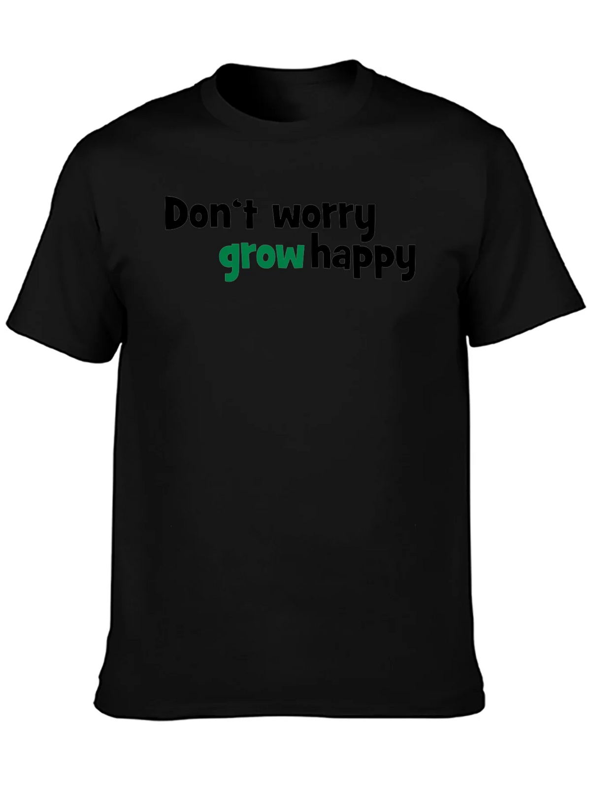 Grow Happy T-Shirt - Black Cotton Tee product image 3