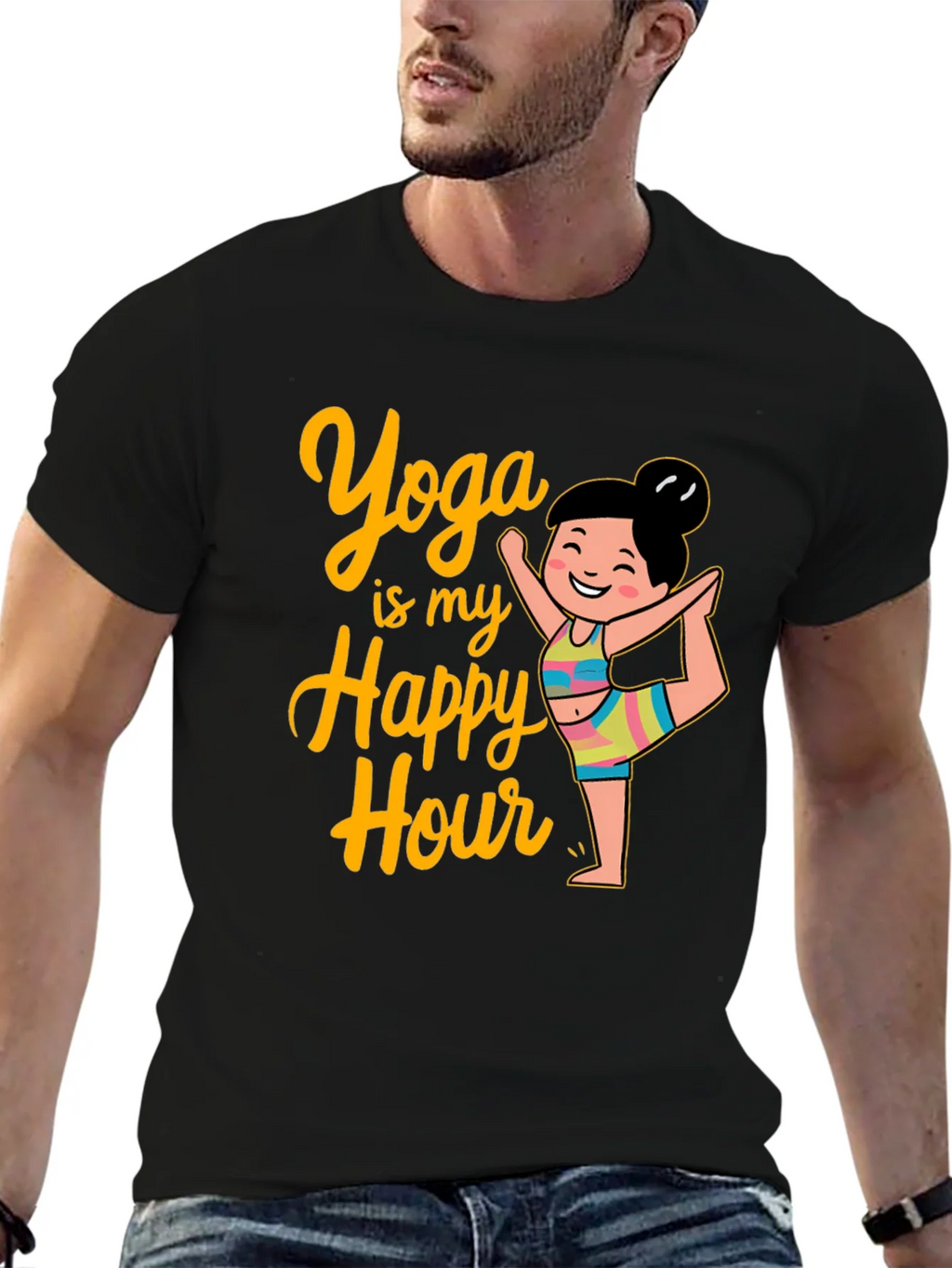 Yoga is My Happy Hour Graphic Tee product image 6