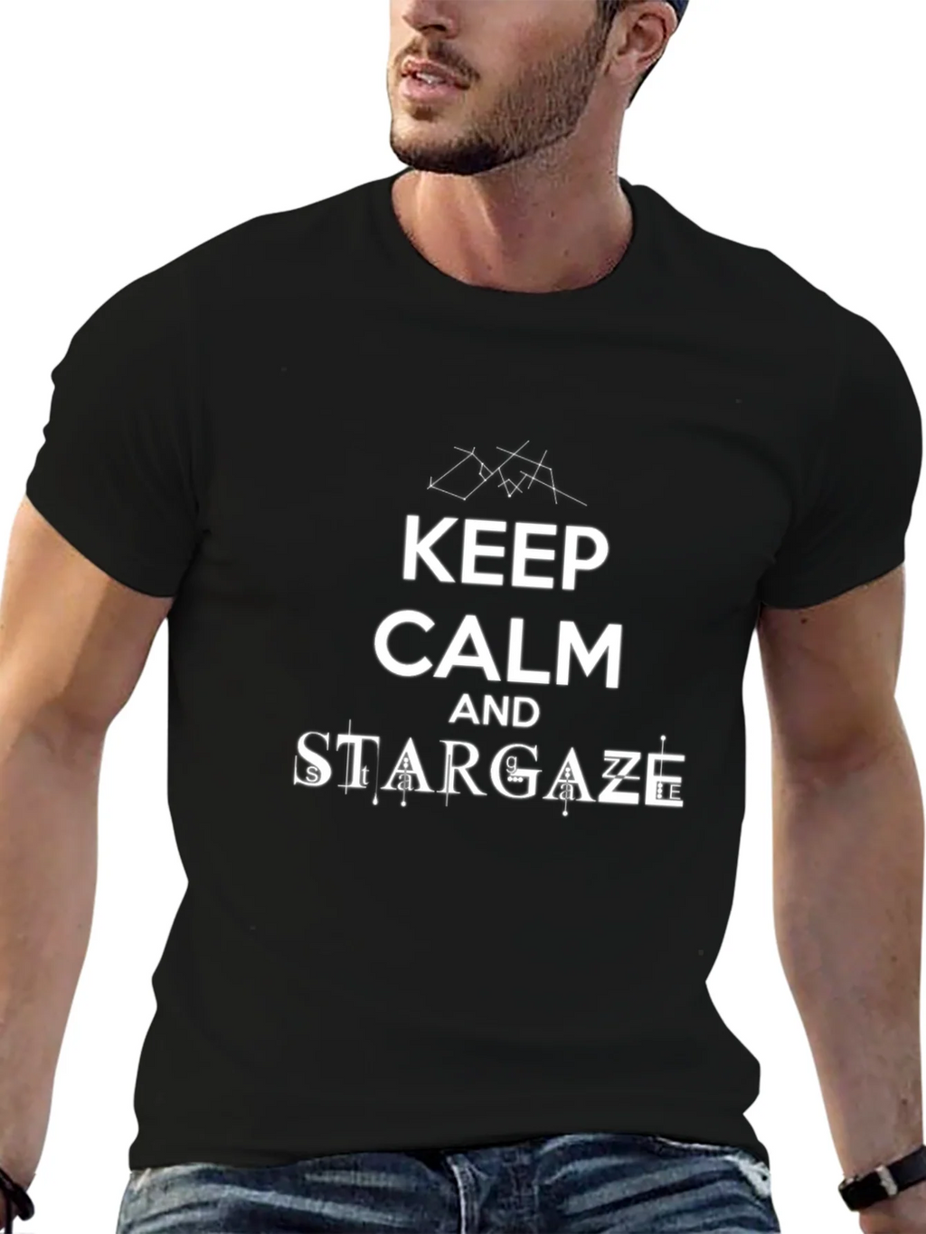 Keep Calm and Stargaze Black T-Shirt product image 6