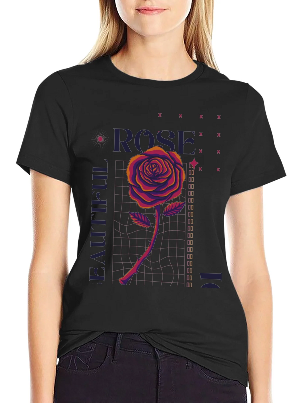 Rose Graphic Print Tee - Beautiful Design product image 2