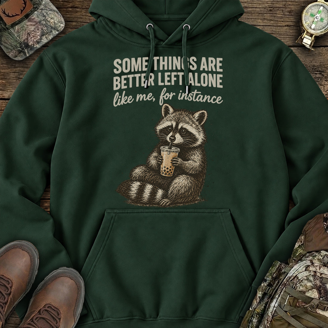 Leave Me Alone Raccoon Hoodie product image 1