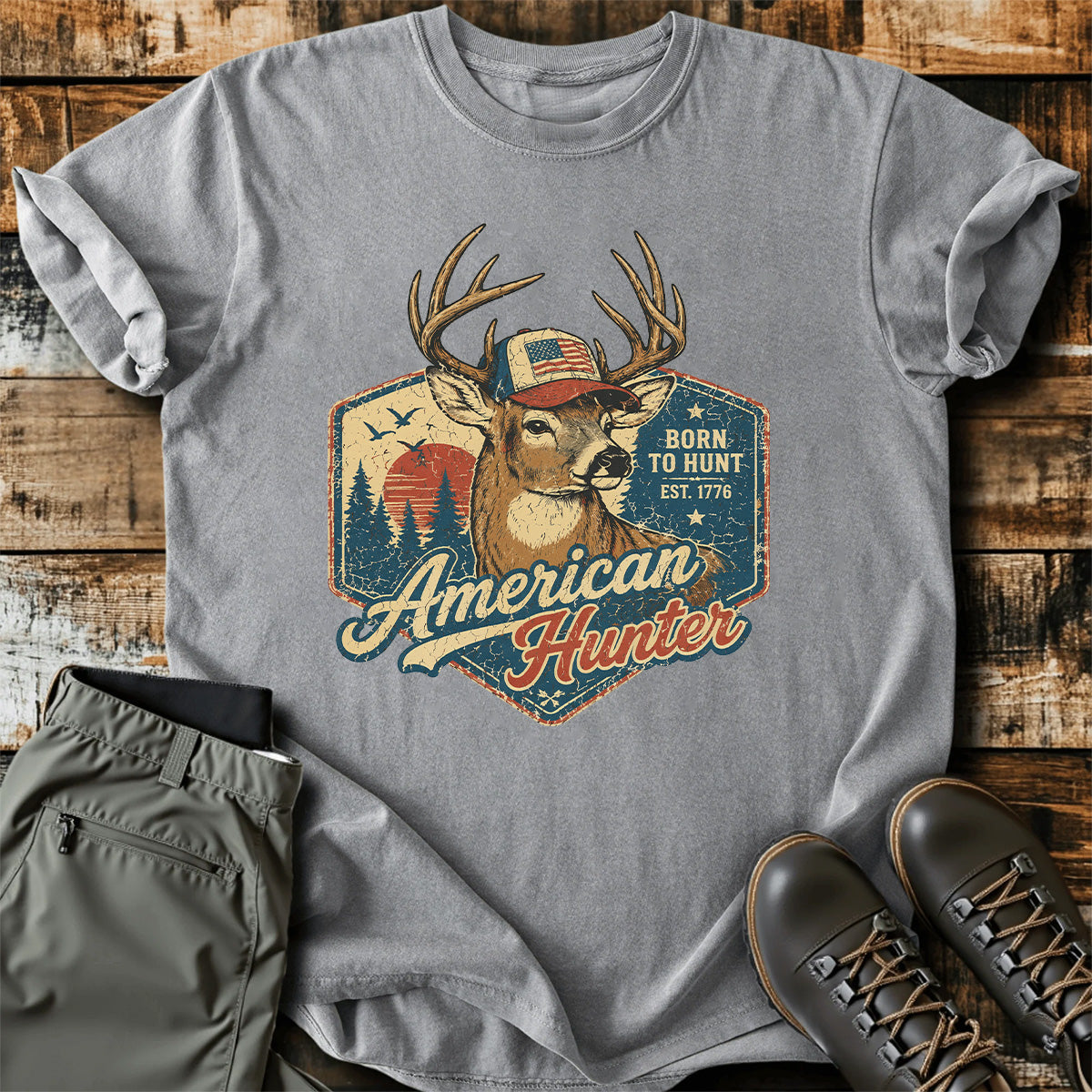 Patriotic Deer Hunter T-Shirt product image 6