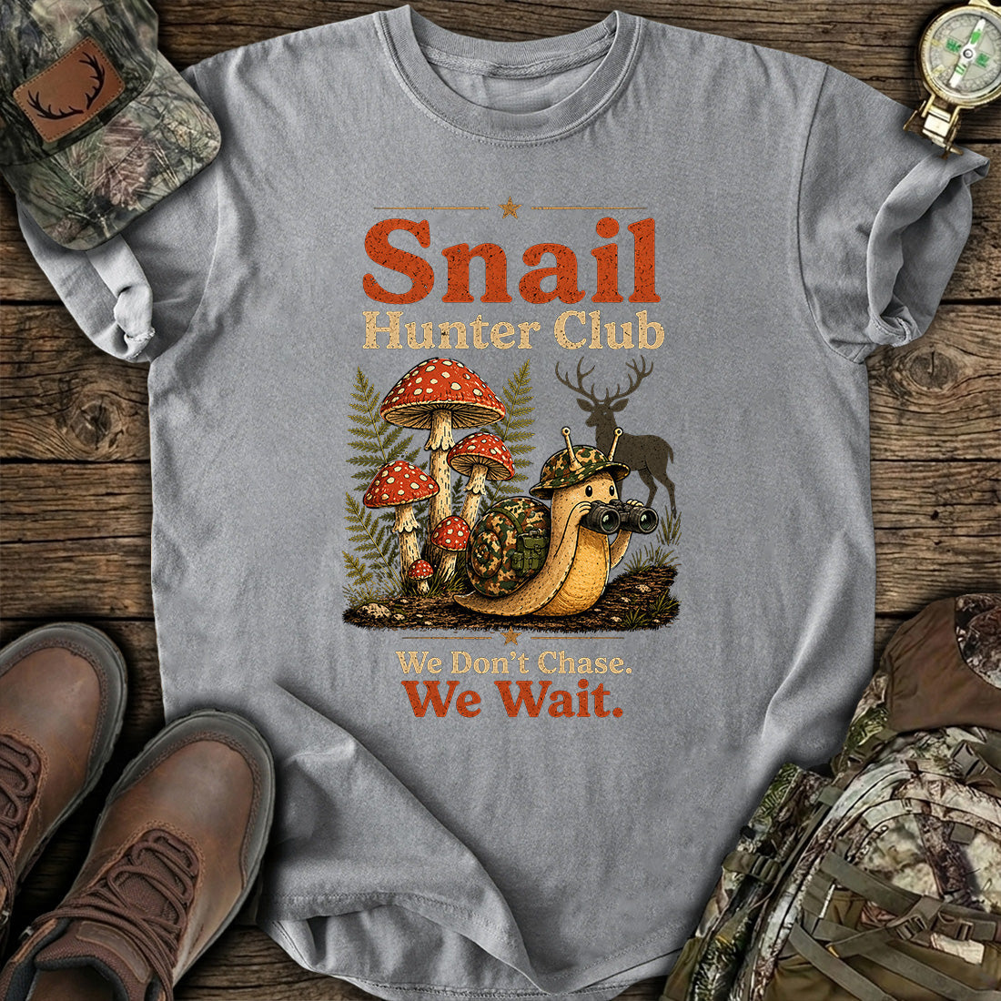 Snail Hunter Club Funny Hunting T-Shirt product image 4