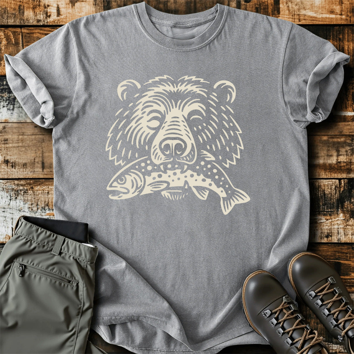 Wild Bear Fishing Outdoor T-Shirt product image 6