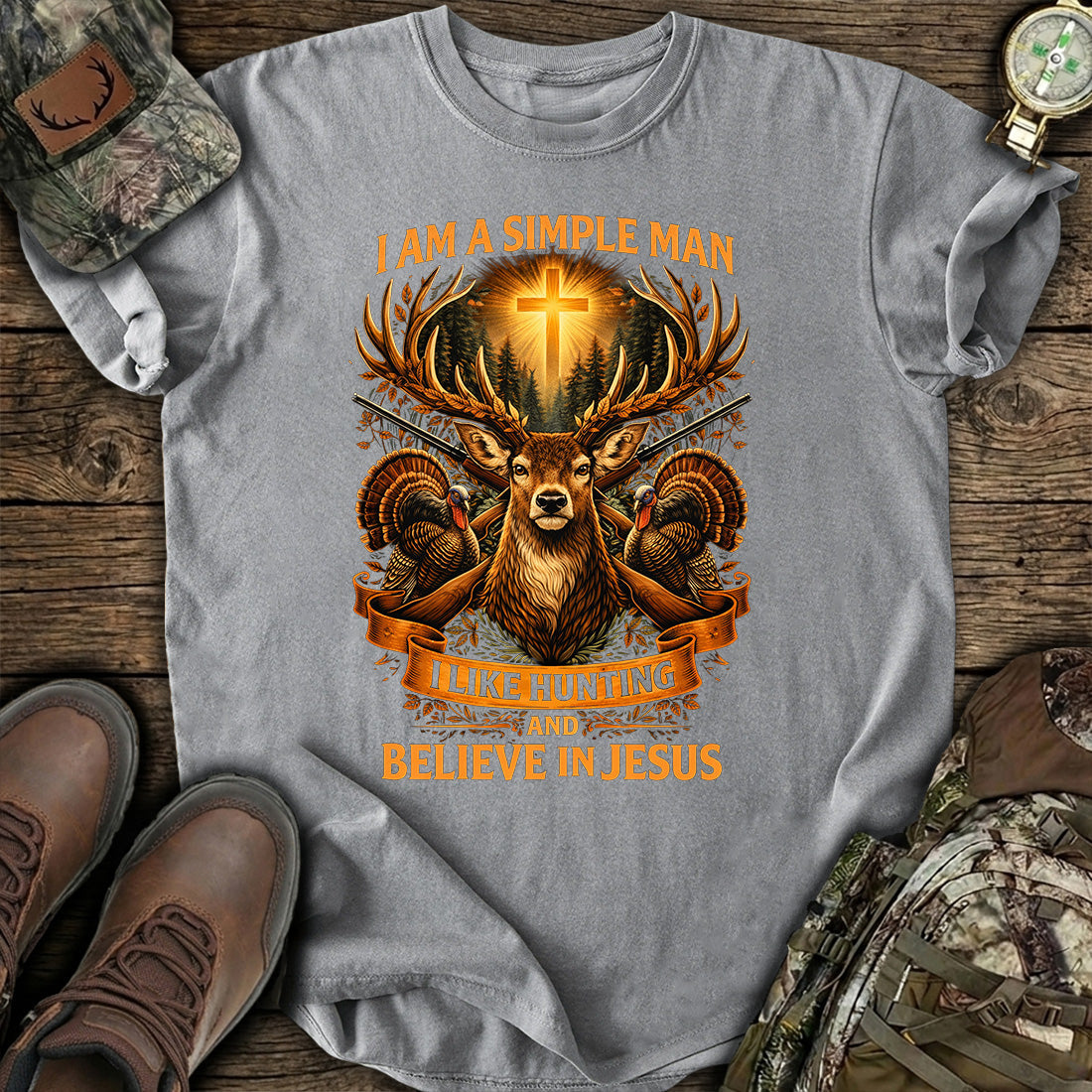 Hunting Jesus Simple Man T-Shirt product image 4