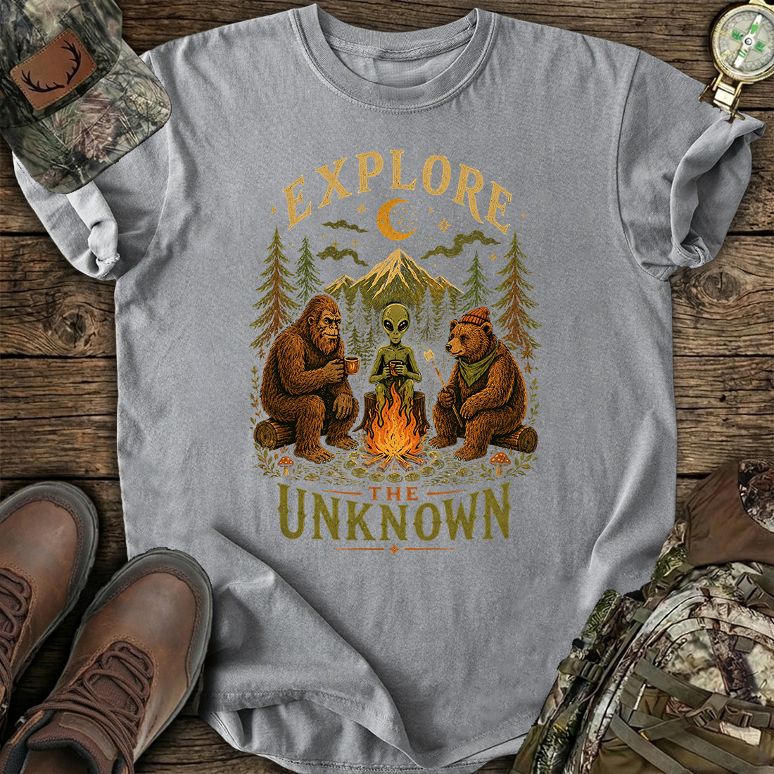 Bigfoot Alien Camp T-Shirt product image 4